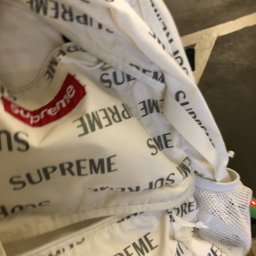 Supreme white 3m reflective backpack